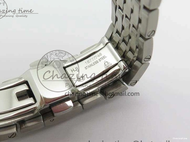 0409 HighQuality De Ville Chronograph SS OMF 1:1 Best Edition White Dial On SS Bracelet A 8151